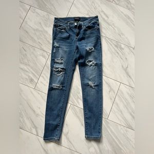 Judy Blue Skinny Fit Ripped Jeans